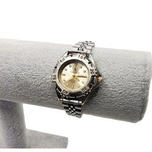 vintage nautica 300m-1000ft water resistant silver gold tone womens watch